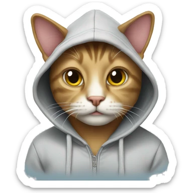 Cat wearing a hoodie  sticker