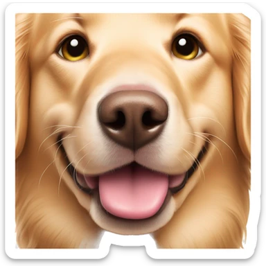 Golden retriever with pig nose sticker