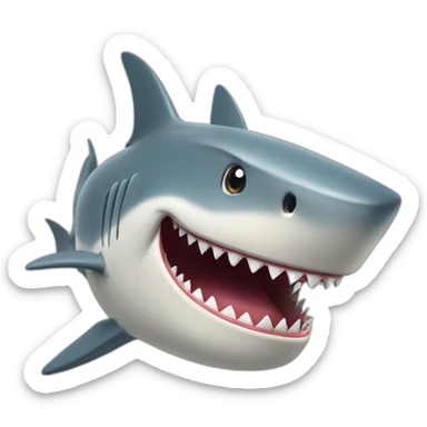 shark laughing with closed mouth sticker