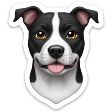 black and white staffy dog sticker
