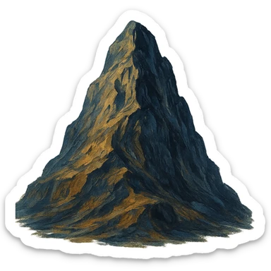 sturdy mountain, symbolizing strength and resilience, distinct artistic style sticker