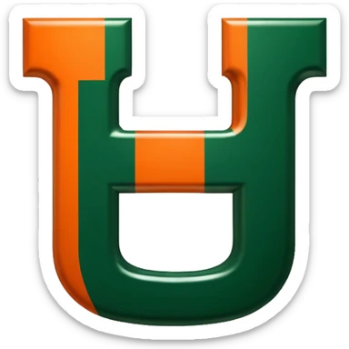 Miami Hurricanes logo just the ‘U’ clipped with no background sticker