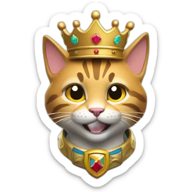 Un chat avec une couronne de victoire fortnite sticker