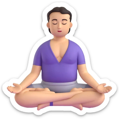 man in lotus position meditation pose, eyes closed, hands in mudra sticker