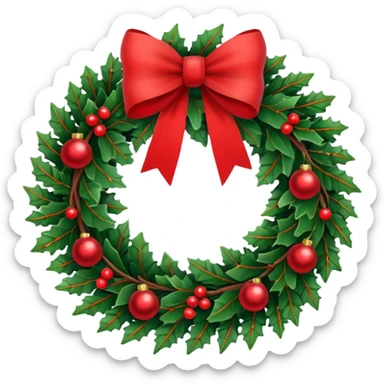 Christmas wreath sticker