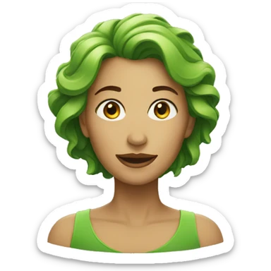 green woman sticker