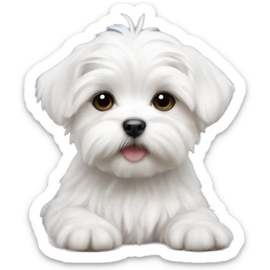 2 baby Maltese puppies sticker