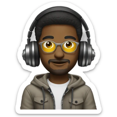 Dj with his turntables sticker