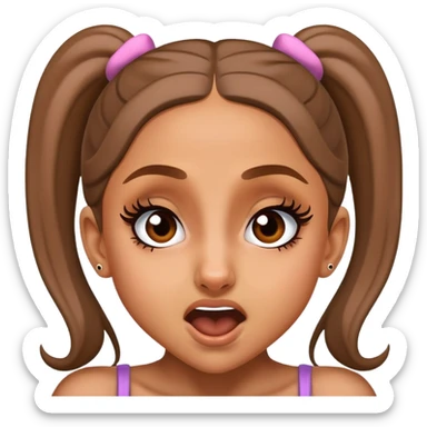 Ariana grande making a crazy face sticker