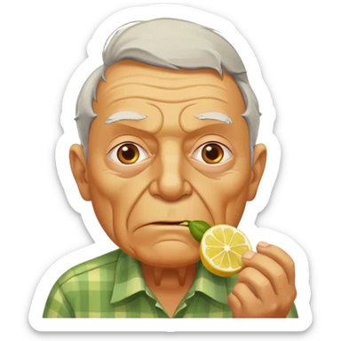 Lemon pickles eating grandfather spicy sticker