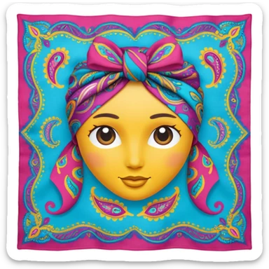 patterned bandana headscarf  sticker