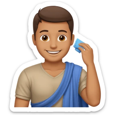 Emoji of a guy dusting off his shoulder with his hand sticker