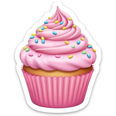 Happy pink pastel cupcake sticker