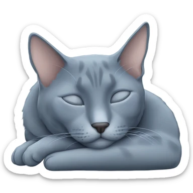 Russian blue cat sleeping  sticker
