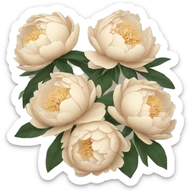 Beige peonies  sticker