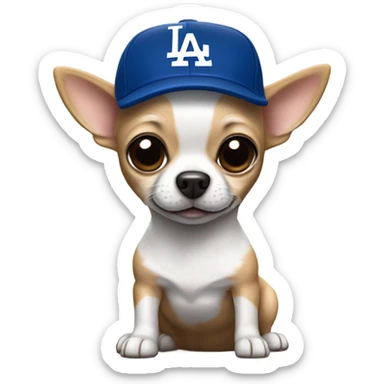 Los Angeles Dodgers Chihuahua sticker