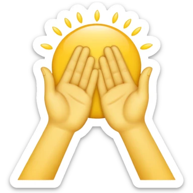 Regular emoji but with pray hands sticker