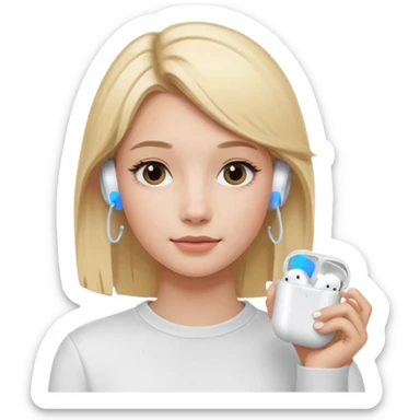 Blonde girl with AirPods  sticker