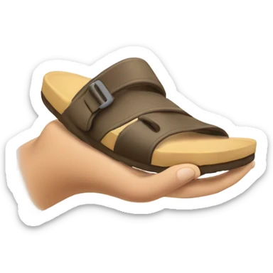 a hand throwing a sandal sticker