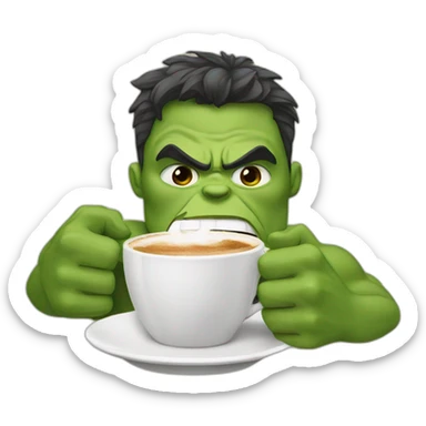 Hulk drinking cappuccino  sticker