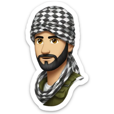 gaza brave rebelion barber keffiyeh sticker