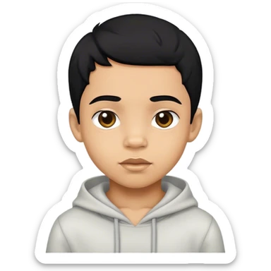 Light skin Black child boy with black hair sticker