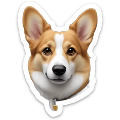 Fully Brown short legs ears down eastern-European-street-dog corgi mix queen anne’s legs sticker