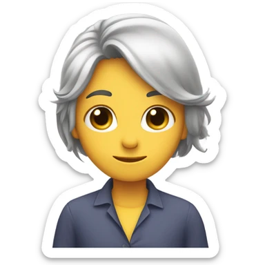 shy face tucking hair behind ear sticker