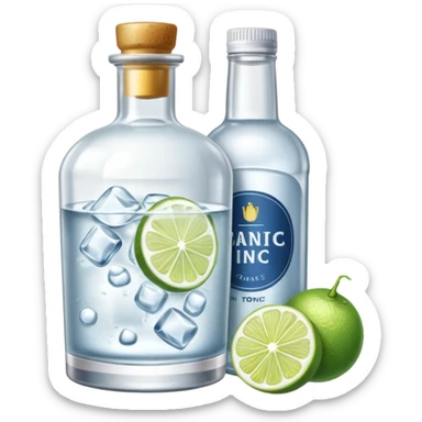gin tonic with a tonic bottle on the side  sticker
