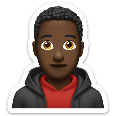 black man with red hoodie sticker