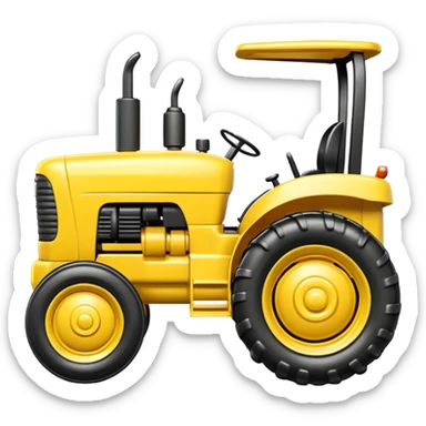 yellow plastic toy  tractor sticker