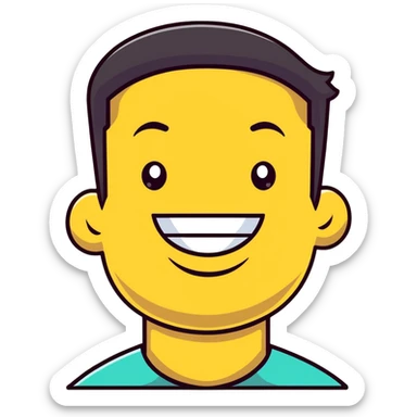 man with a wide smile and square jaw sticker