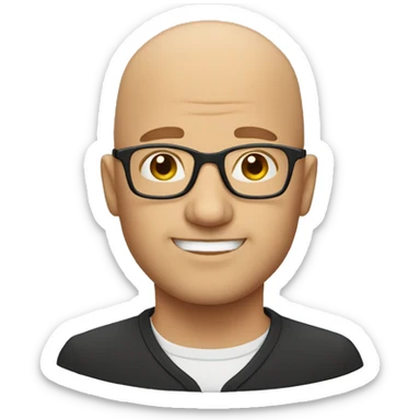 bald guy with glasses sticker