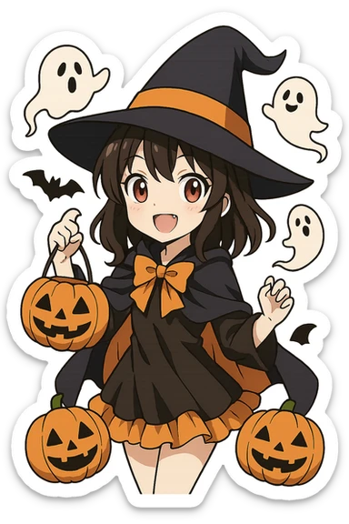 Halloween anime, remove background   sticker