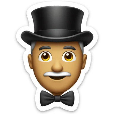 A man with a top hat on his head sticker