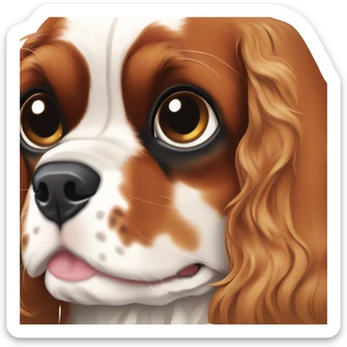 Tri-color Cavalier King Charles spaniel sticker