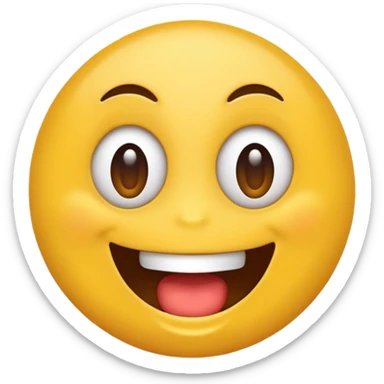 Round yellow emoji with two awesome eyes and awesome mouth sticker