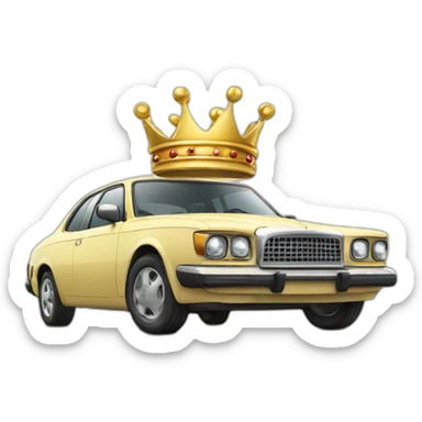 Car with crown sticker