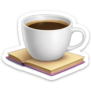 A cup of coffee on beautiful books sticker
