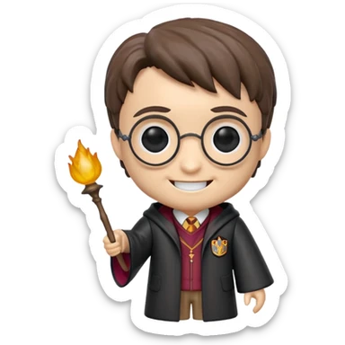 harry potter happy face funko pop style sticker