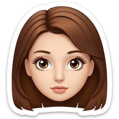 Eyelash extensions with brown hair sticker