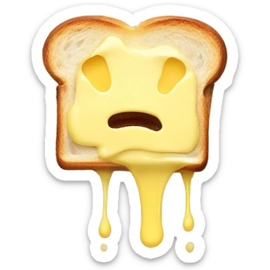 Pat of butter melting on toast sticker