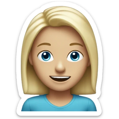 Dirty blonde with big blue eyes and nice teeth sticker