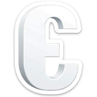 Minimal emoji of a bold capital letter “C” with a single diagonal slash cutting through it from top-left to bottom-right. Clean, flat design, high contrast, readable at small sizes, tech/startup style. Black background. sticker