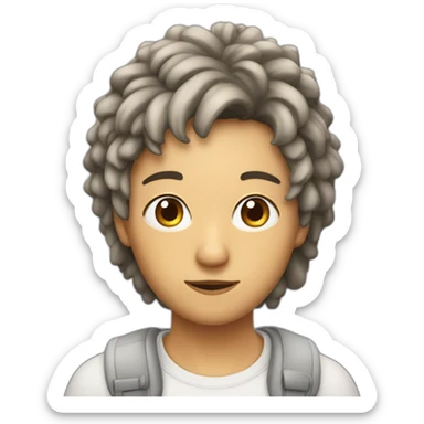 una persona con cabeza de mosca sticker