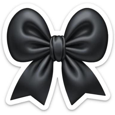 Black heart with black bow sticker