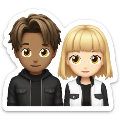 Jungkook with lisa sticker