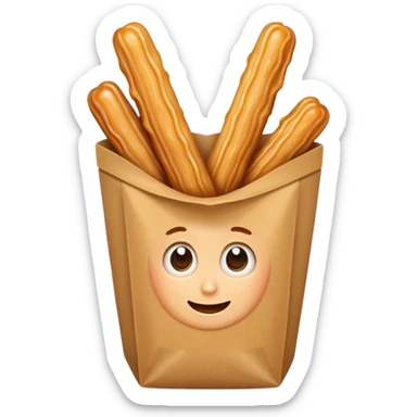 Des churros au caramel dans un sac en papier sticker