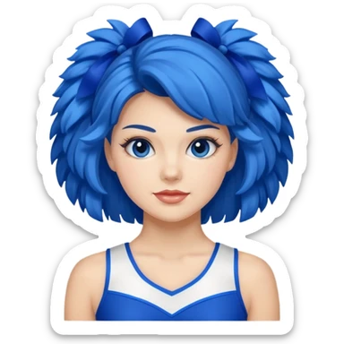 give me a cheerleader with blue pom poms sticker