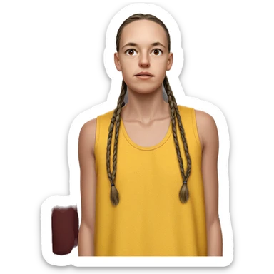 boy with twin braids indoor sticker